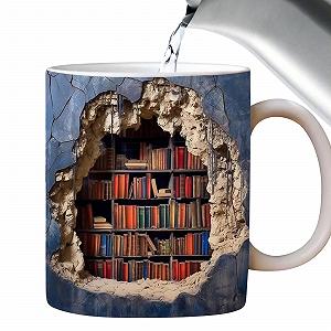 Кружка 3D Книжкова полиця, Керамічна кавова кружка - Фото 1
