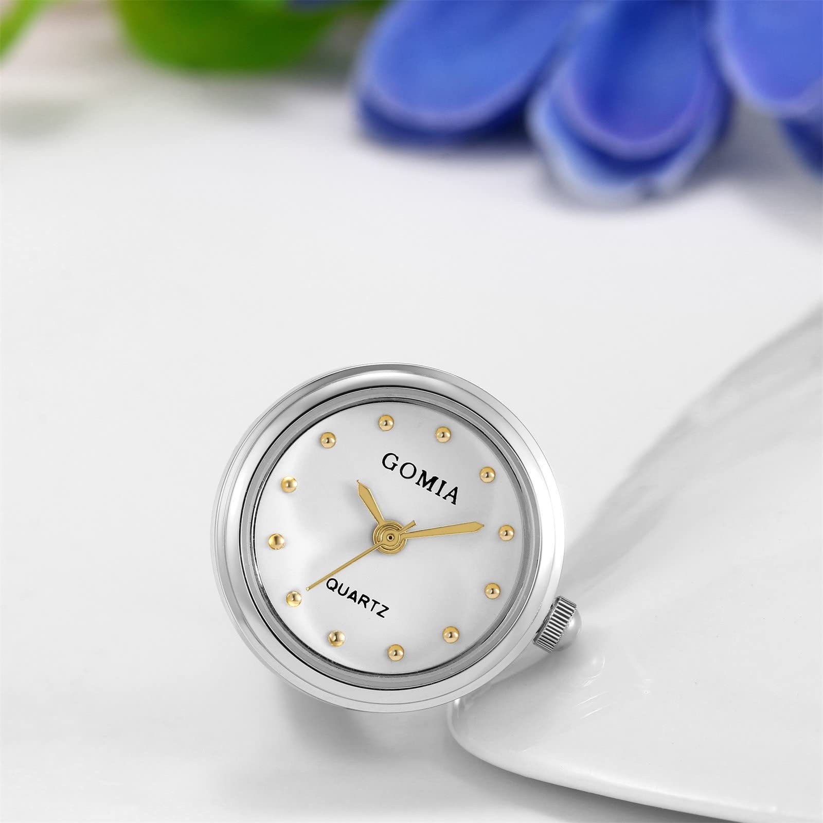 Кольцо-часы JewelryWe Женские Аналоговые Кварцевые Из нержавеющей стали Регулируемые Золотые, фото №5 Кольцо-часы JewelryWe Женские Аналоговые Кварцевые Из нержавеющей стали Регулируемые Золотые, фото №5