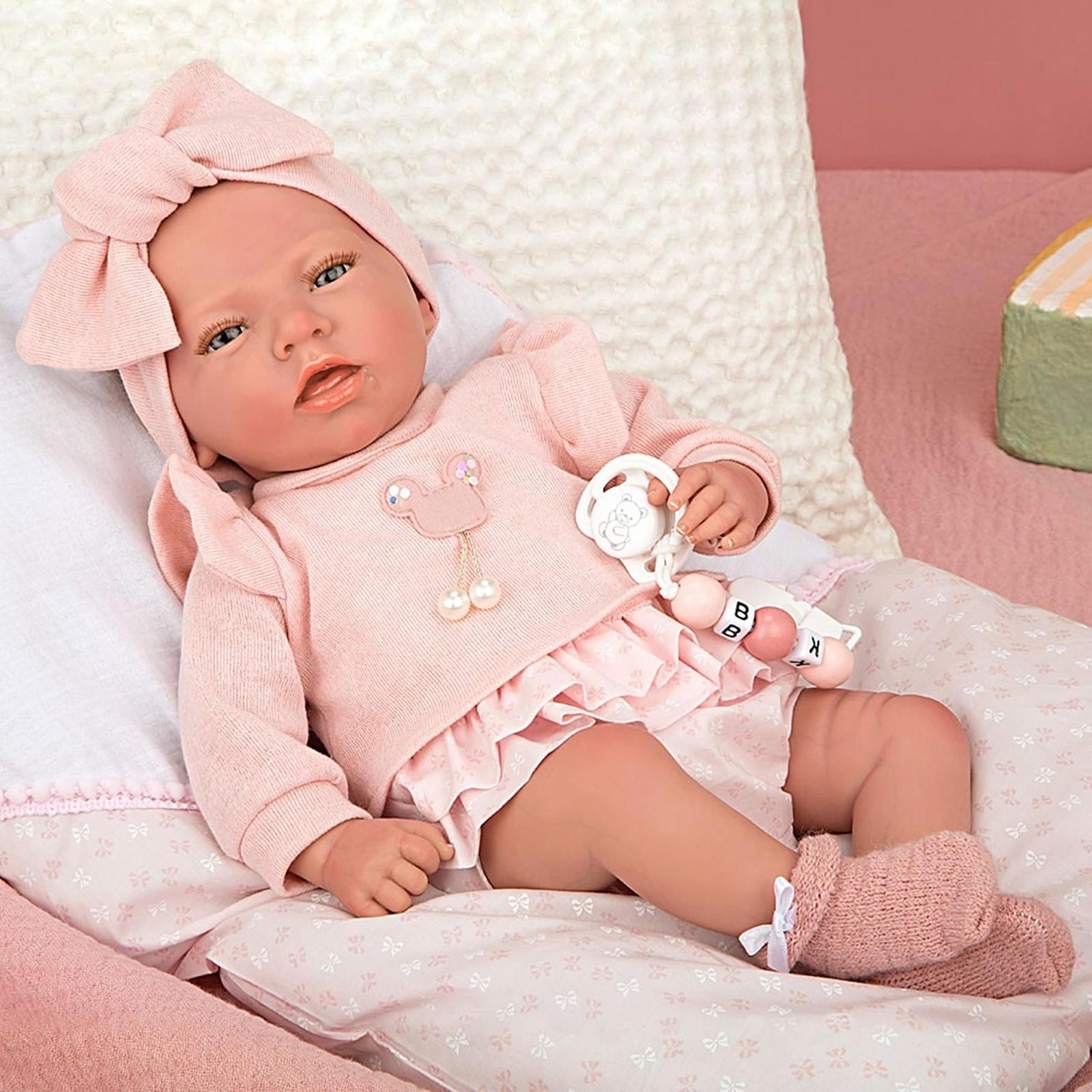 Кукла ARIAS Reborn Alba 40 см с белой подушкой розовый, фото №2