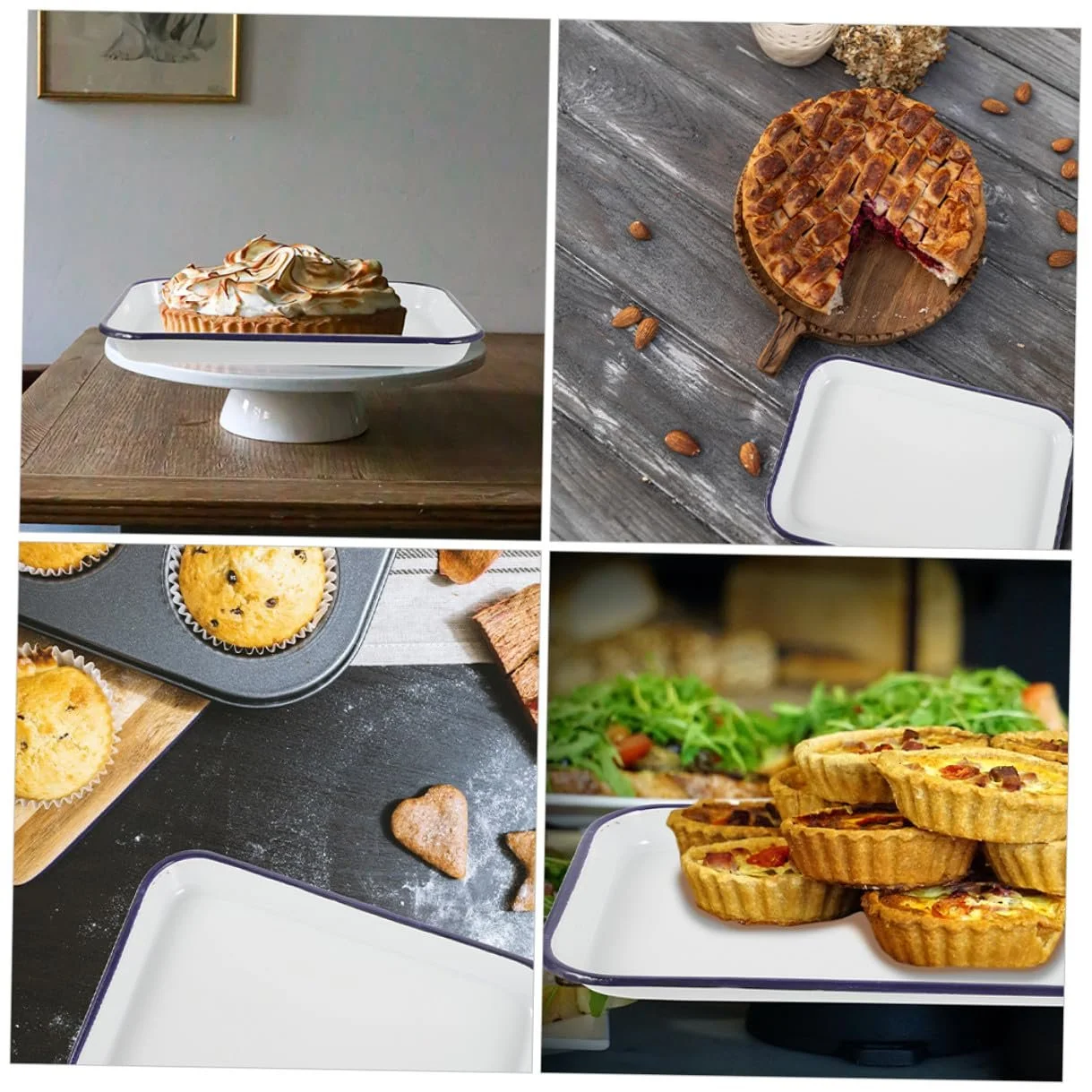 Противень для выпечки VILLCASE прямоугольный эмалированный прочный большой для запекания, фото №9