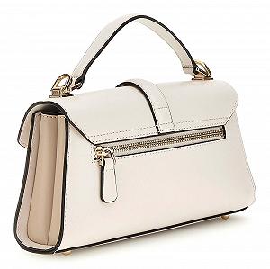 Сумка з верхньою ручкою GUESS Queensland Flap Cream White/Taupe synthetic.ua - Фото 1