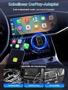 Бездротовий адаптер CarPlay PARPAT Бездротове перетворення через USB/Type-C, сумісний з iPhone, стабільне з'єднання, без затримок, для автомобілів з дротовим CarPlay synthetic.ua - Фото 1