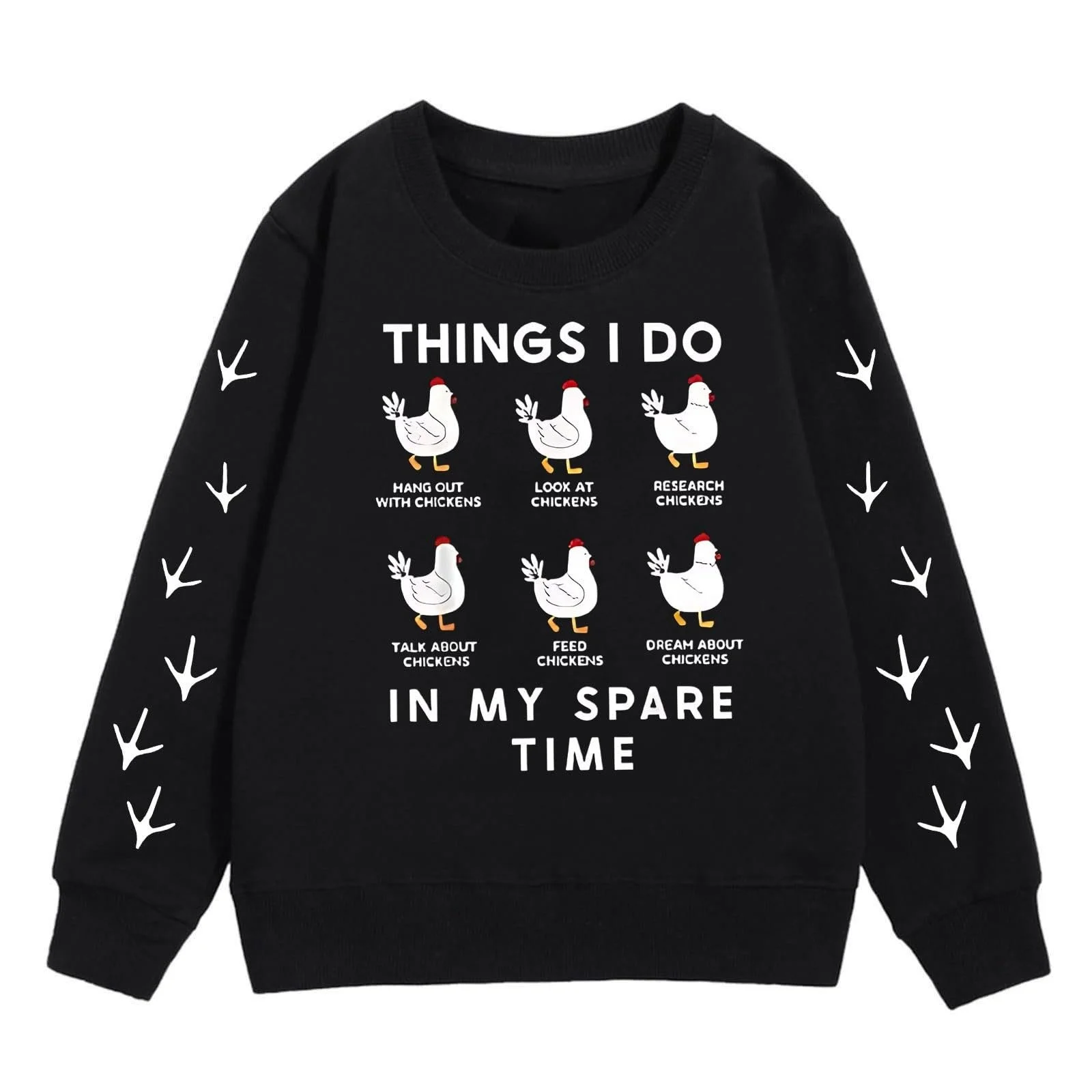 Пуловер для дівчат повсякденний, круглий виріз, з довгими рукавами, з принтом, без капюшона, фото №2