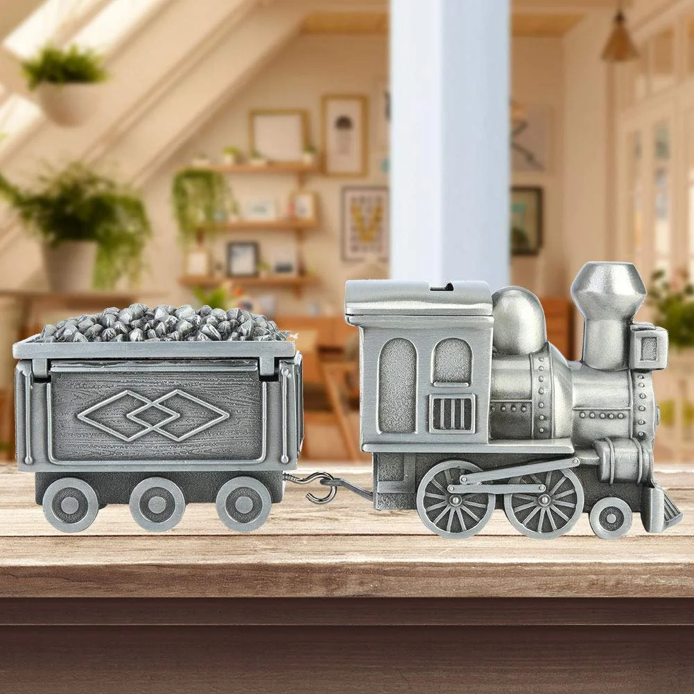 Скарбничка Metal Retro Train Model Silver, фото №3