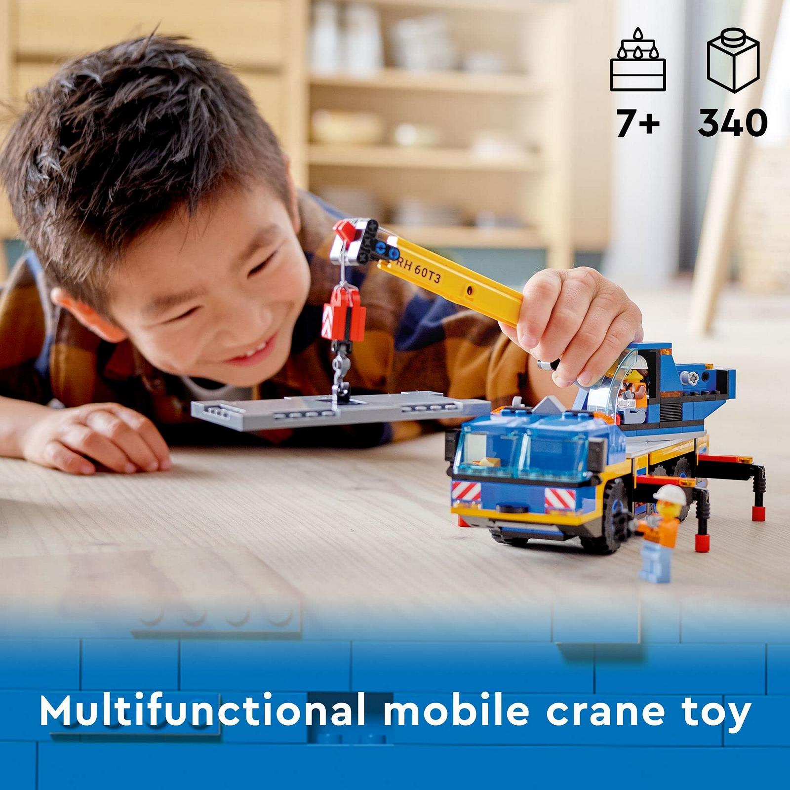 Конструктор LEGO City Mobile Crane 60324 Іграшковий будівельний автомобіль з робочою стрілою, опорами і систеомою лебідки, фото №2 Конструктор LEGO City Mobile Crane 60324 Іграшковий будівельний автомобіль з робочою стрілою, опорами і систеомою лебідки, фото №2