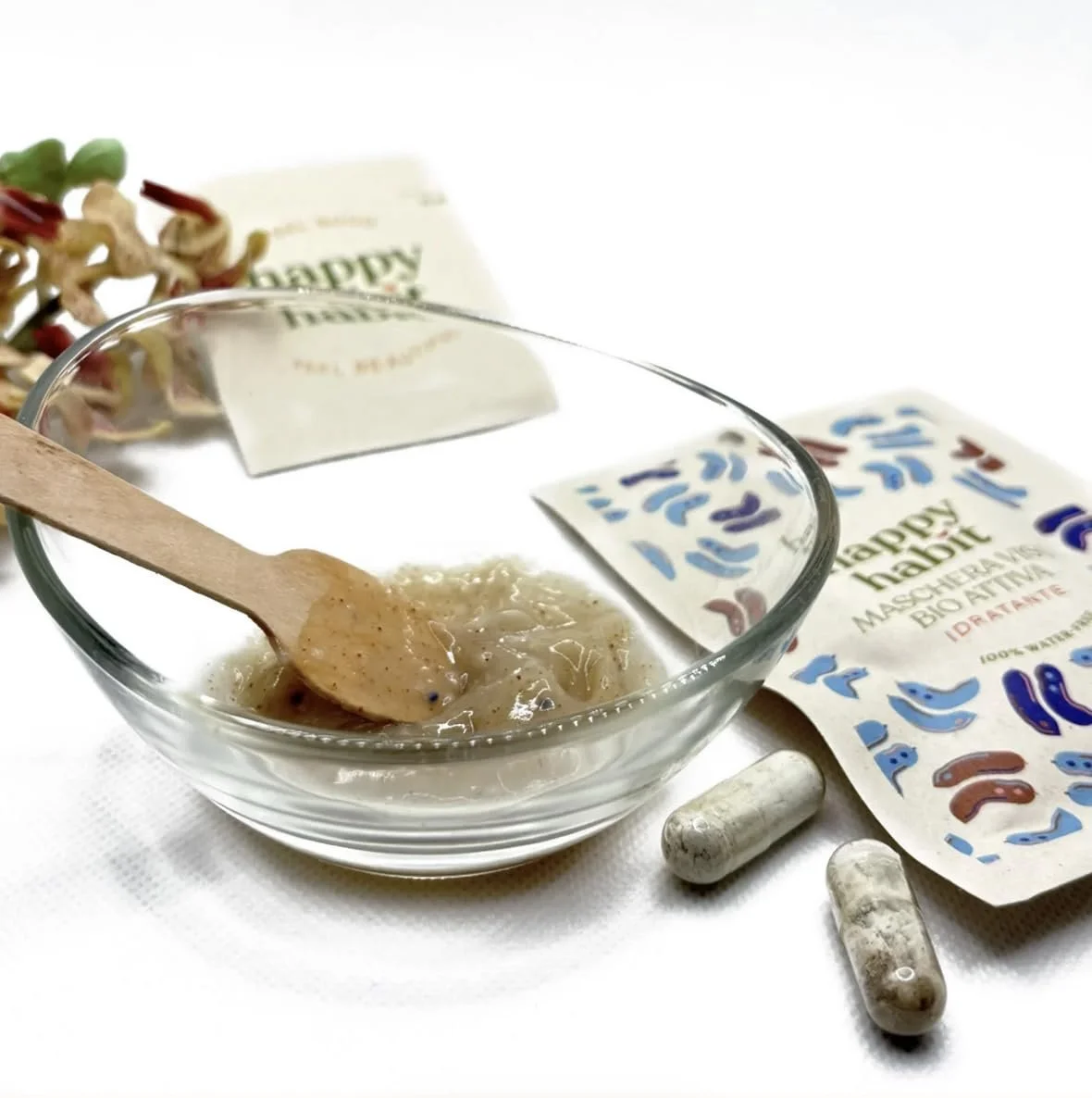 Маска для обличчя порошкова органічна Happy Habit Зволожуюча Активна Ефективна Натуральна 2 Капсули, фото №3 Маска для обличчя порошкова органічна Happy Habit Зволожуюча Активна Ефективна Натуральна 2 Капсули, фото №3