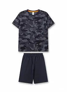 Пижама Sanetta для мальчиков Короткая Темно-синяя - Фото 1