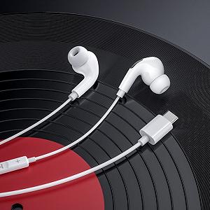 Наушники вакуумные Hoco M83 Type-C белые с функцией DAC synthetic.ua - Фото 1