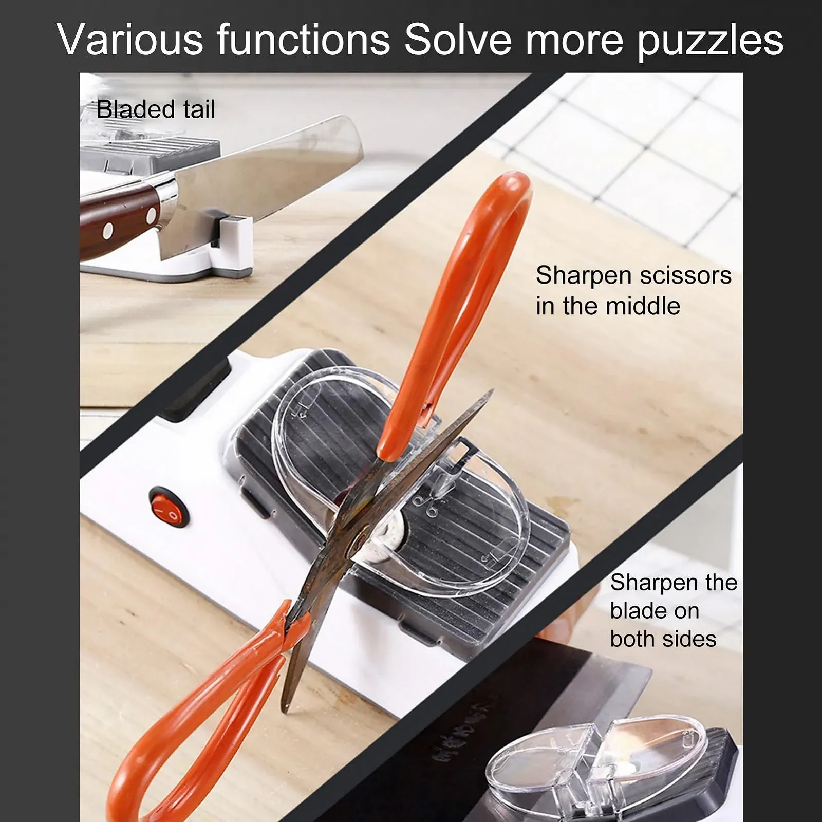 Точило для ножів електричне Professional Scissors Grinder 5 секунд із захисною кришкою, фото №5 Точило для ножів електричне Professional Scissors Grinder 5 секунд із захисною кришкою, фото №5