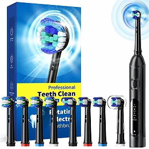 Електрична зубна щітка TEETHEORY Ротаційна 4 режими Чорна - Фото 1