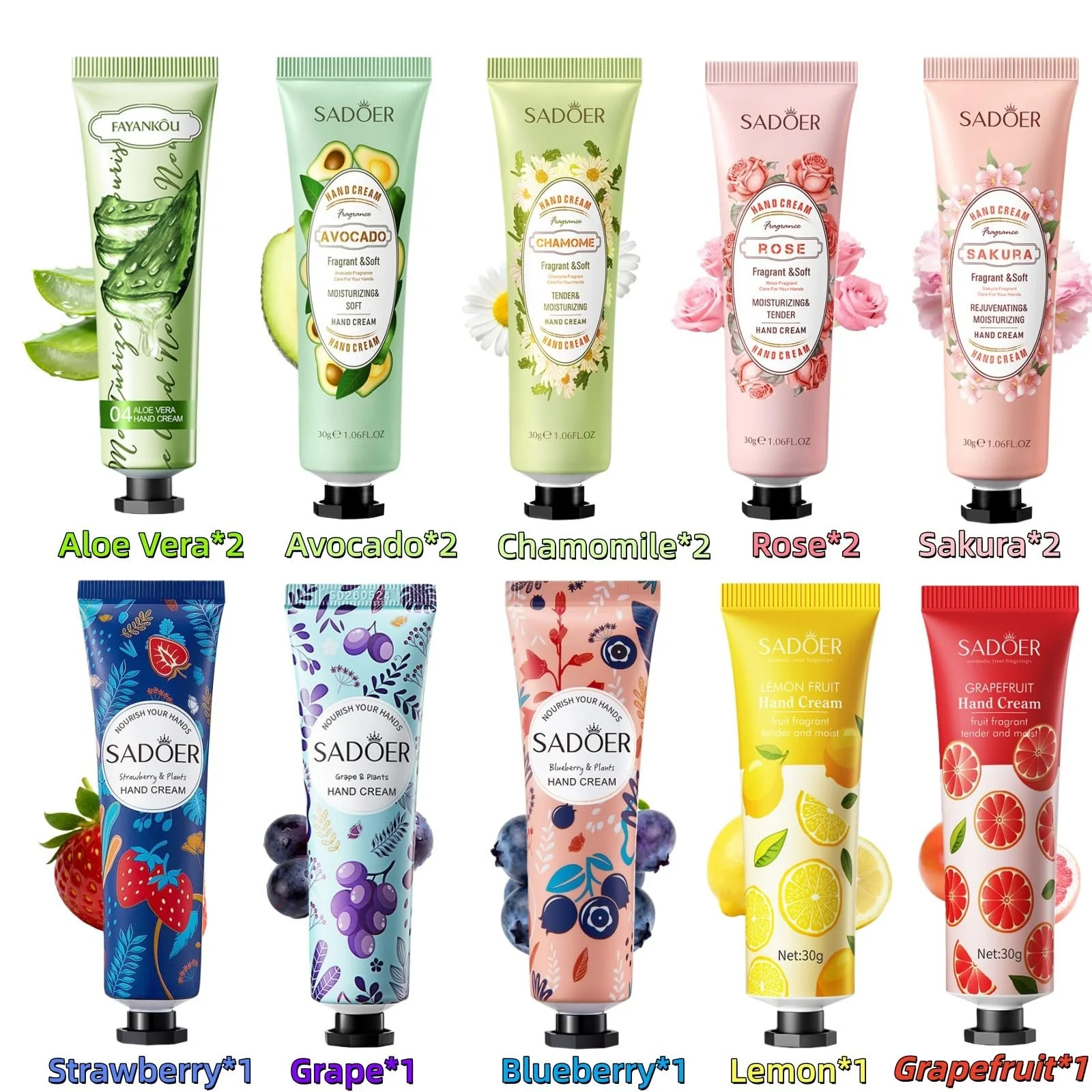 Крем для рук Luthando Міні набір 15 x 30 мл Ароматизований Зволожуючий Крем для Рук та Ніг, фото №2