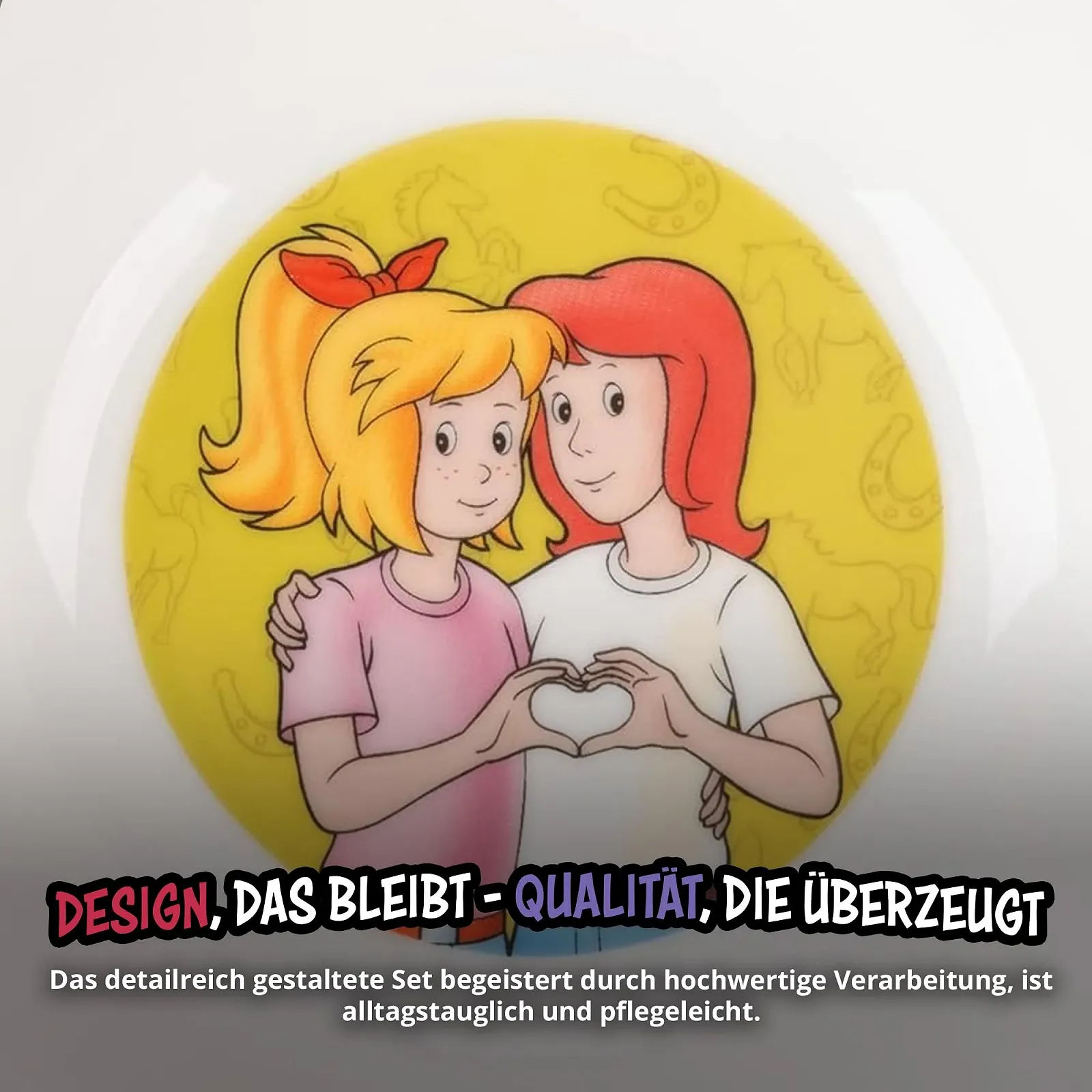 Набор детской посуды United Labels Bibi & Tina из 3 предметов, розово-красный, фарфоровый, фото №5 Набор детской посуды United Labels Bibi & Tina из 3 предметов, розово-красный, фарфоровый, фото №5