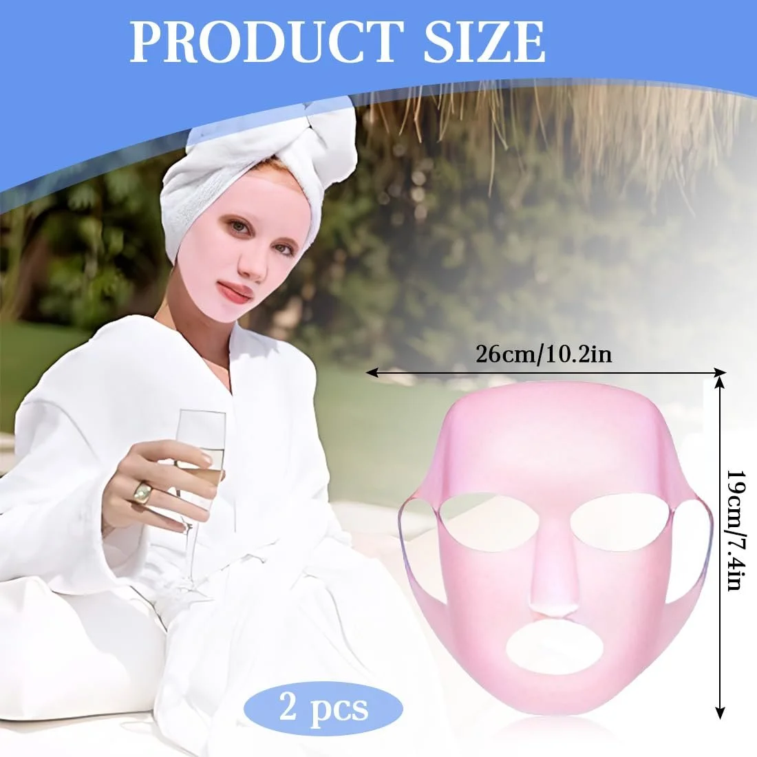 Маска Силіконова WHYCNJL 2 шт Білий, Рожевий, фото №6