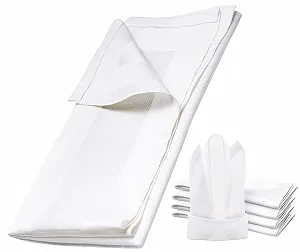 Скатертина Damask Catering Edition дамастна 100% бавовна White 80 x 80 см - Фото 1