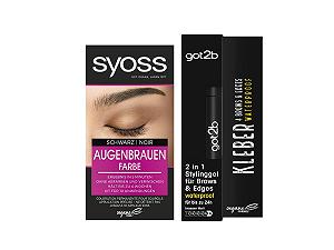 Набор Syoss Eyebrow Kit Eyebrow Colour 1-1 Black Уровень 3 (17 мл) Длительный результат & got2b Glue 4 Brows & Edges Водостойкий (16 мл) Защита до 24 часов - Фото 1
