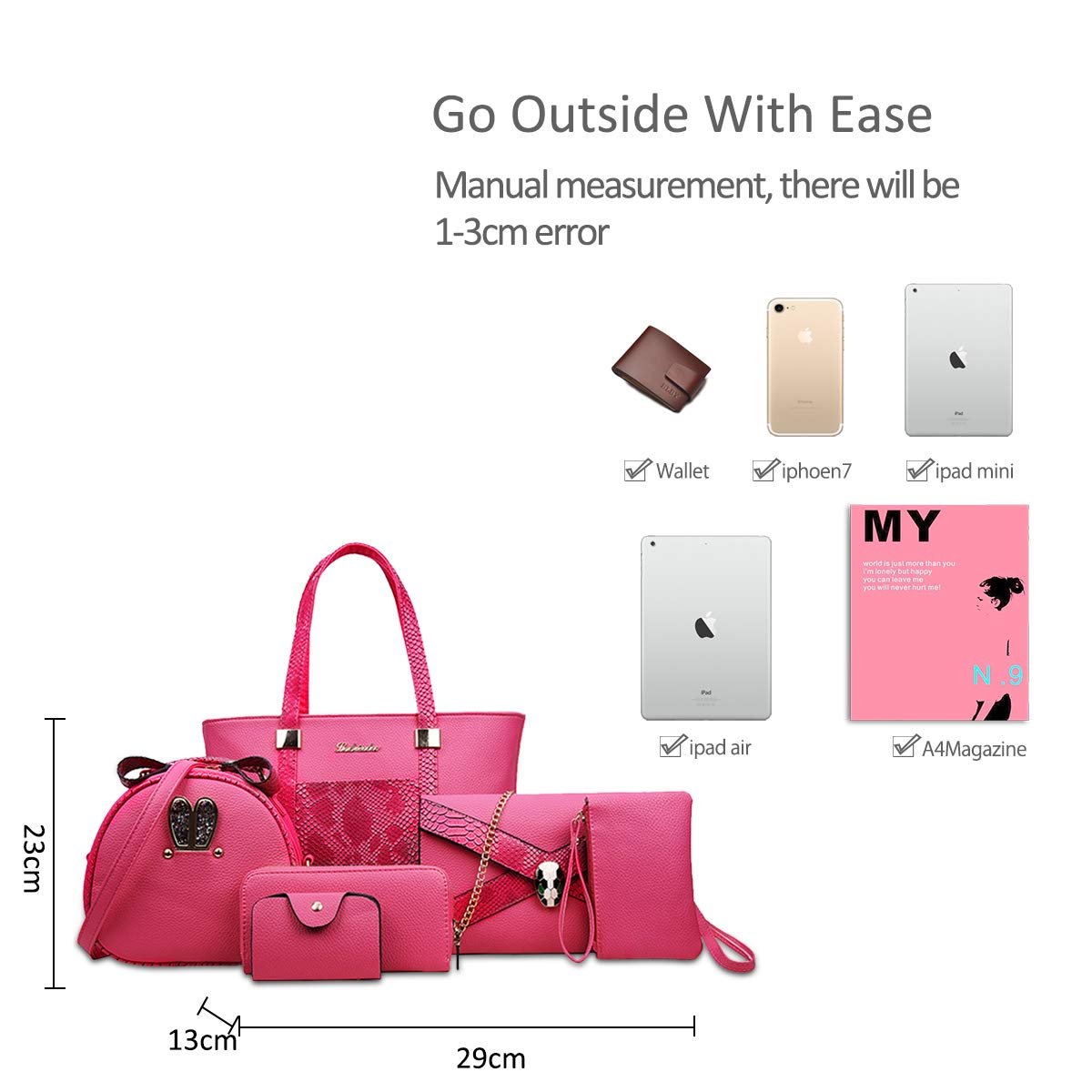 Сумка жіноча Nicole & Doris Комплект 6шт, фото №5