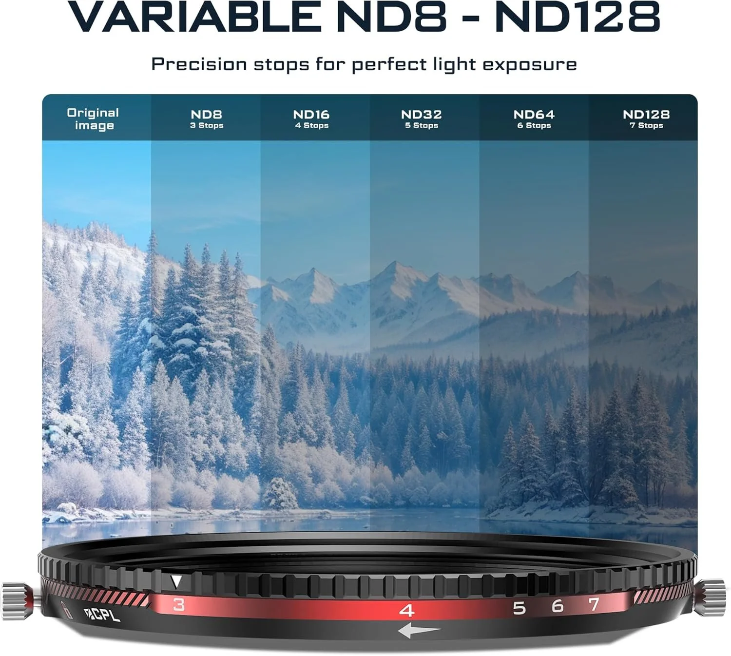 Магнитный гибридный фильтр VND/CPL 3-7 стопов Freewell V2 82мм Черный, фото №4