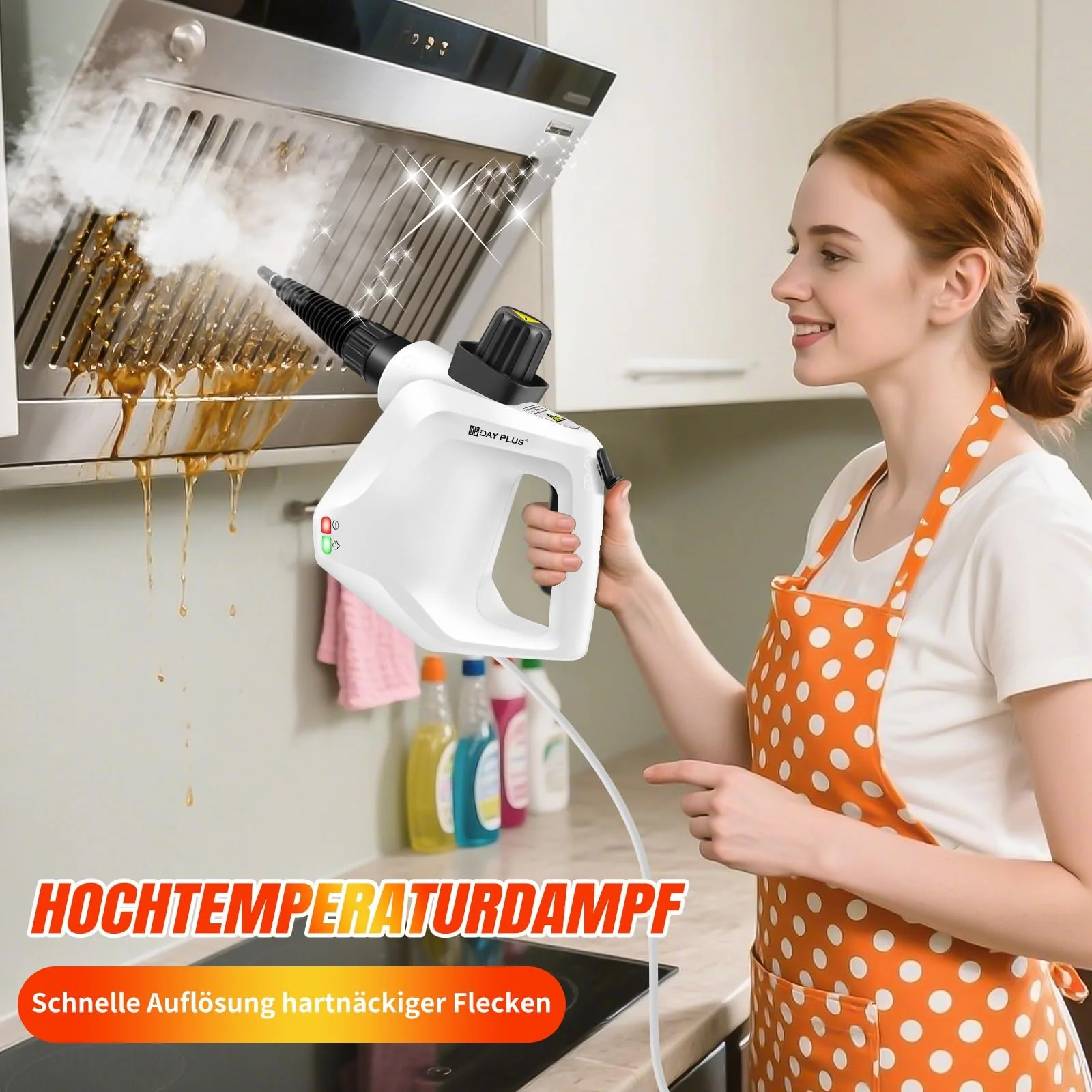 Ручний пароочисник 1000 W з 10 насадками 400 мл, фото №6