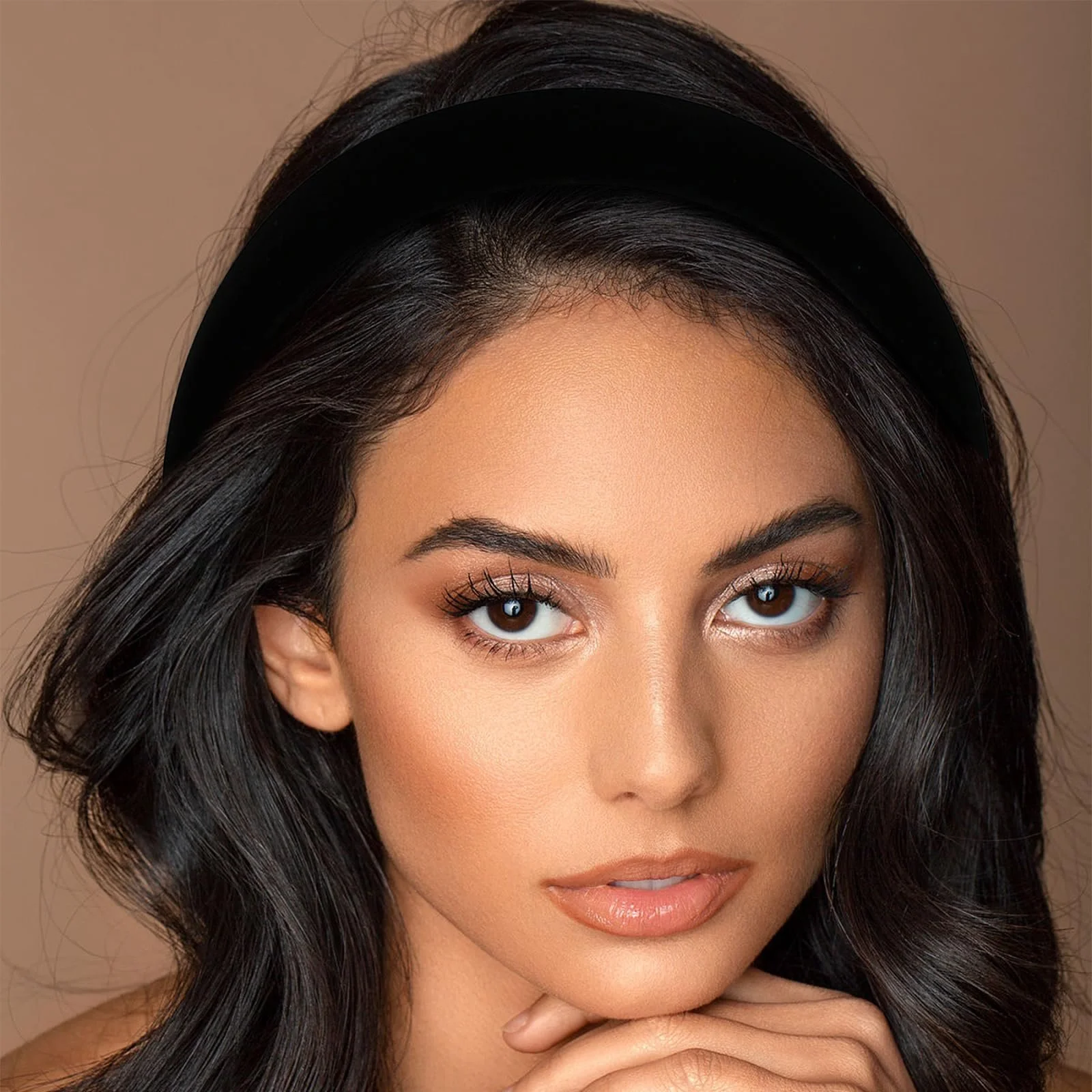 Обруч Оксамитовий Жіночий Ретро Чорний 3 см, фото №2