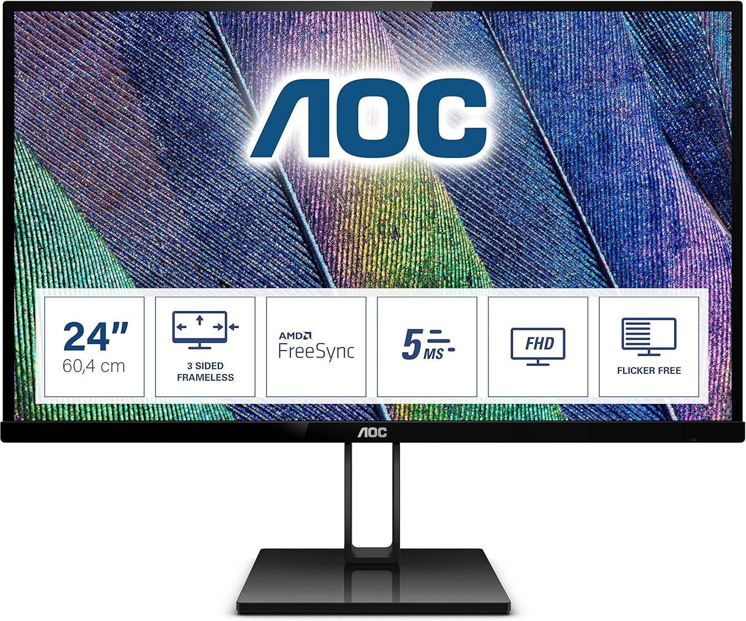 Монітор 24" AOC 24V2Q Full HD IPS 75 Гц, фото №1