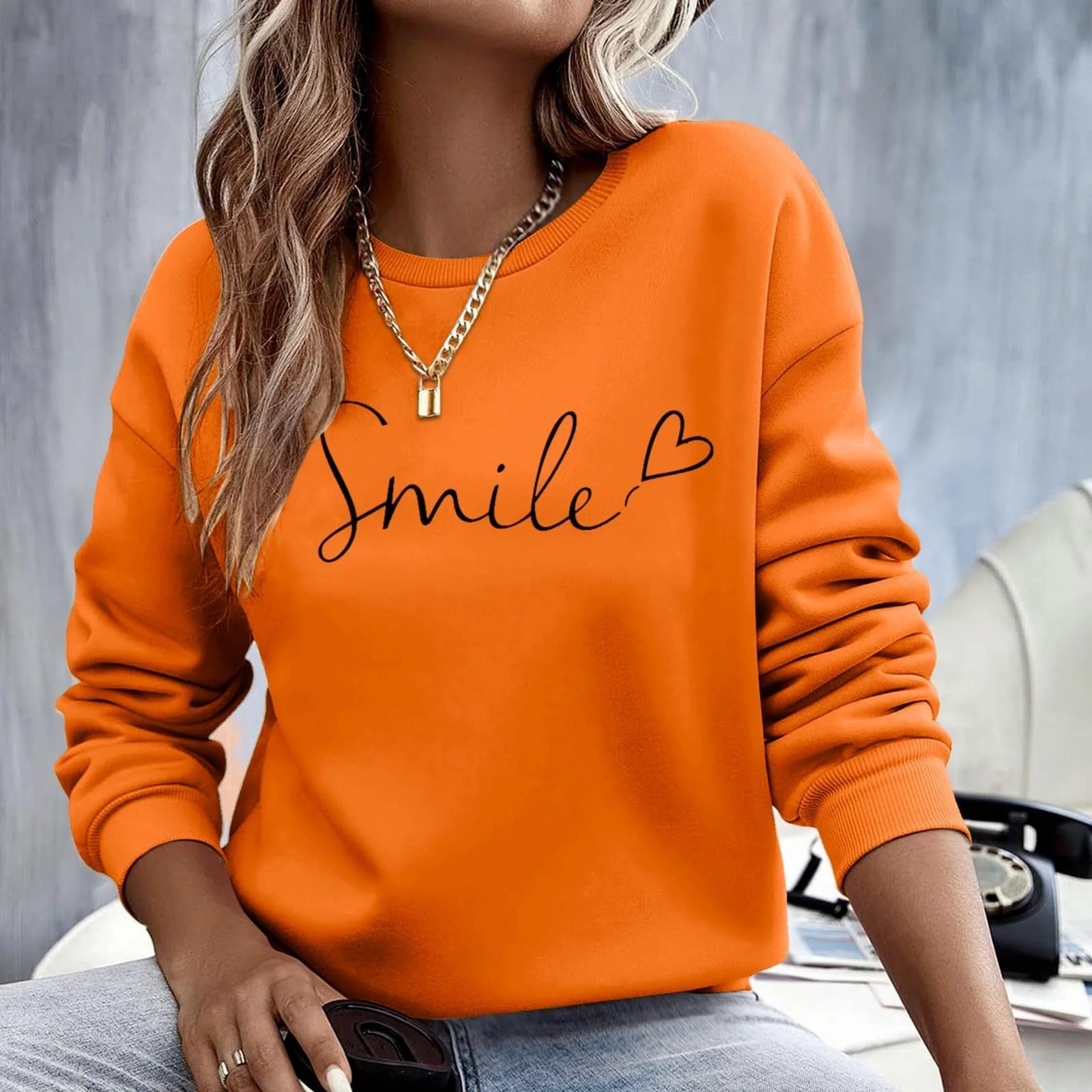 Рубашка Qzeanxy Oversize Женская, Свитшот Уличный, Круглый вырез, Свободный крой, Флисовый пуловер, Хип-хоп, Однотонная, Худи, Широкая, Лонгслив, Хлопок, Y2k-рубашка, Базовая, С длинными рукавами, Зимняя, фото №6