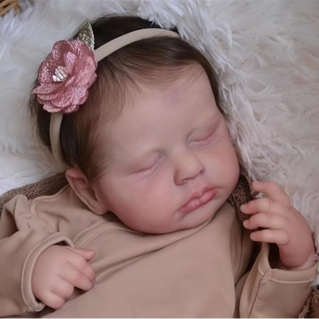 Кукла Реборн Девочка kgniess me 20 дюймов, ручная работа, мягкое виниловое тело, выглядит как настоящий ребенок, закрытые глаза, спящая девочка, фото №4