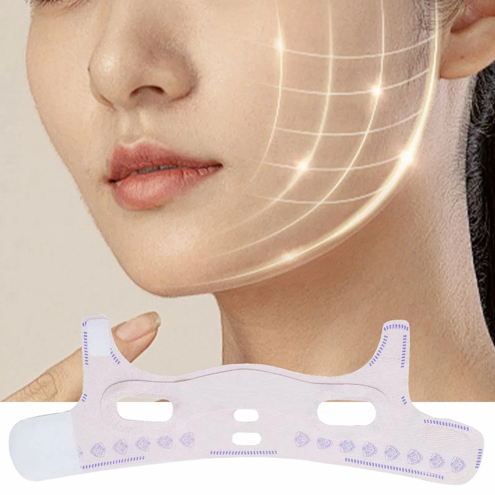 Ремінець для схуднення обличчя Pink Face Lifting Device | Невидима стрічка для підтяжки обличчя, фото №6