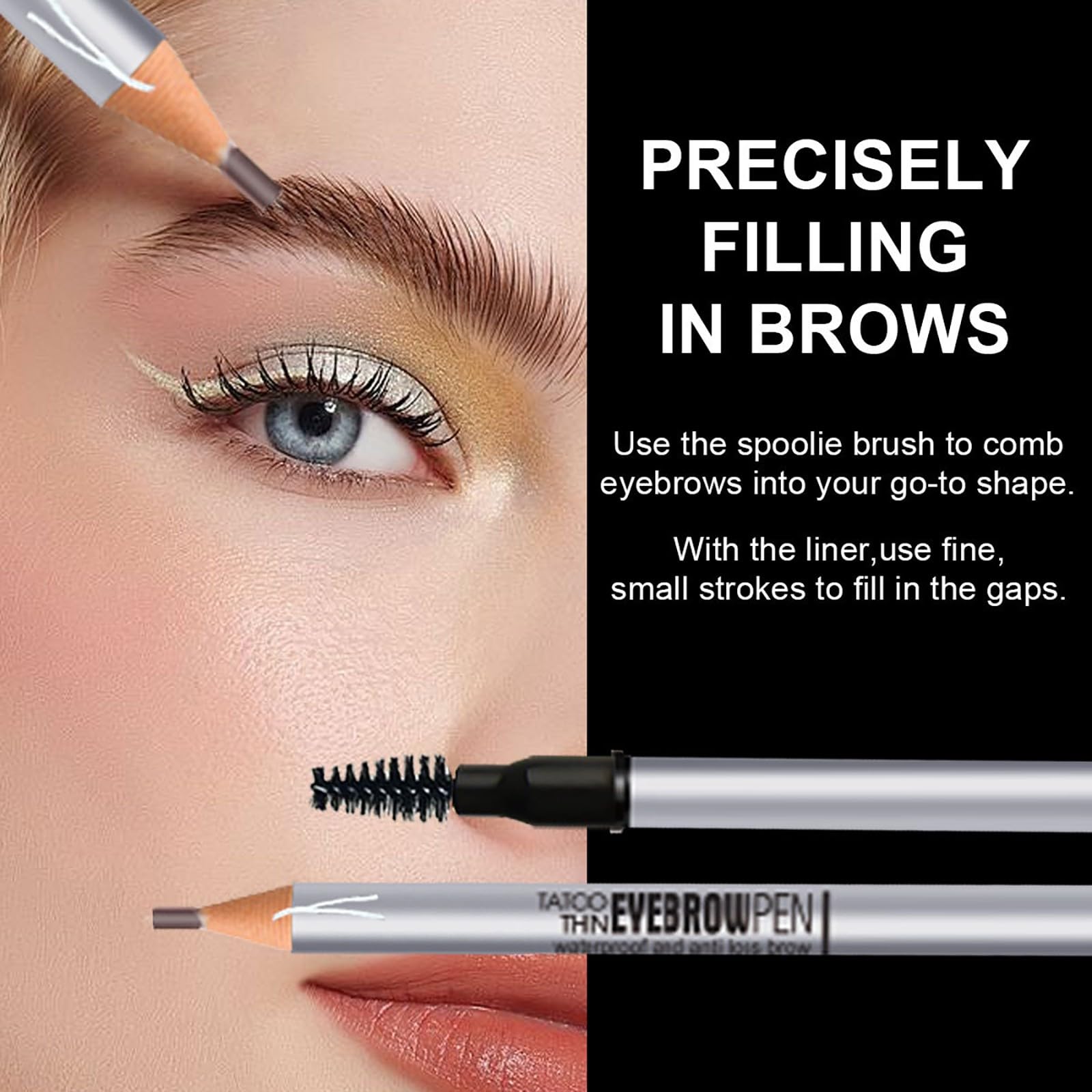 Карандаш для бровей Double Head Eye Pencil Extremely Thin Triangular Eyebrow Pencil, фото №7