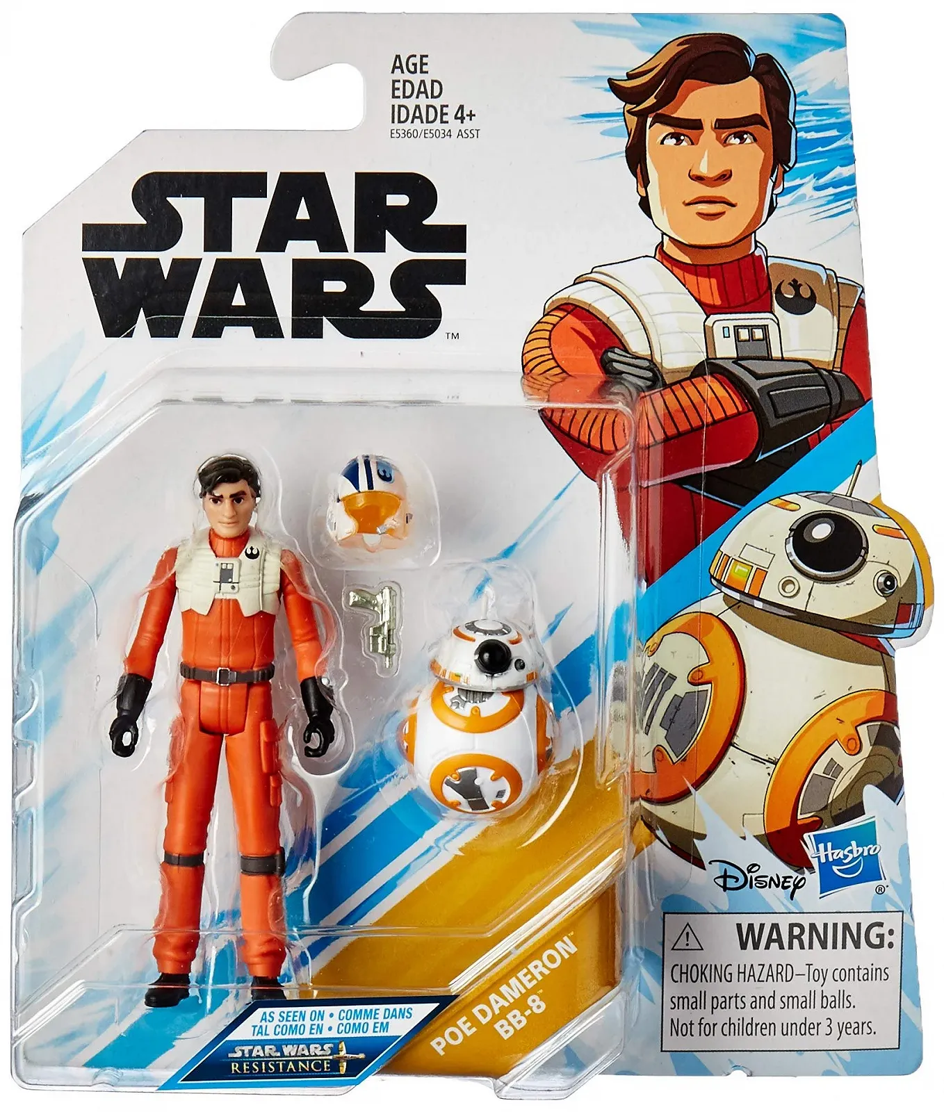Набор игровых фигурок Star Wars Resistance Animated Series Poe Dameron и BB-8 9,5 см (3,75 дюйма) 2 шт, фото №2
