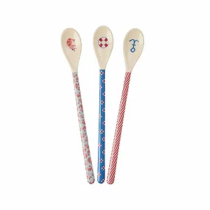 Ложка Rice Latte Меламін Морський принт Набір з 6 штук - Фото 1