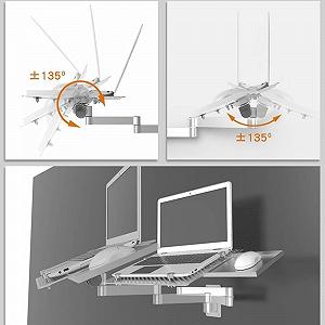 Подставка для ноутбука Настенная регулируемая многофункциональная со складной конструкцией и подставкой для мыши synthetic.ua - Фото 1