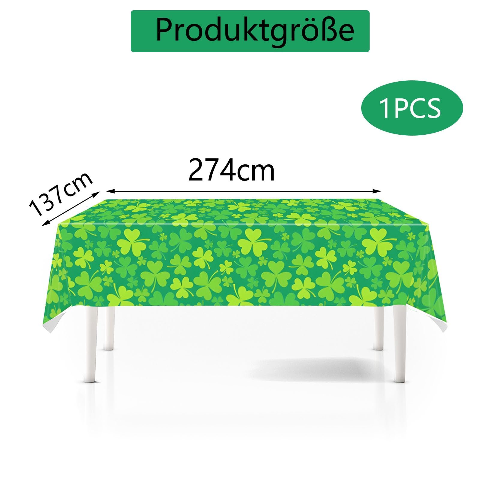 Скатертина St Patricks Day Shamrock Зелена 137 x 274 см, фото №2