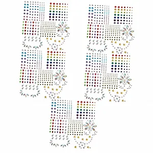 Стразы для лица Beavorty 35 наборов Акриловые стразы для приклеивания для тела для фестивалей Модные украшения для лица для событий - Фото 1