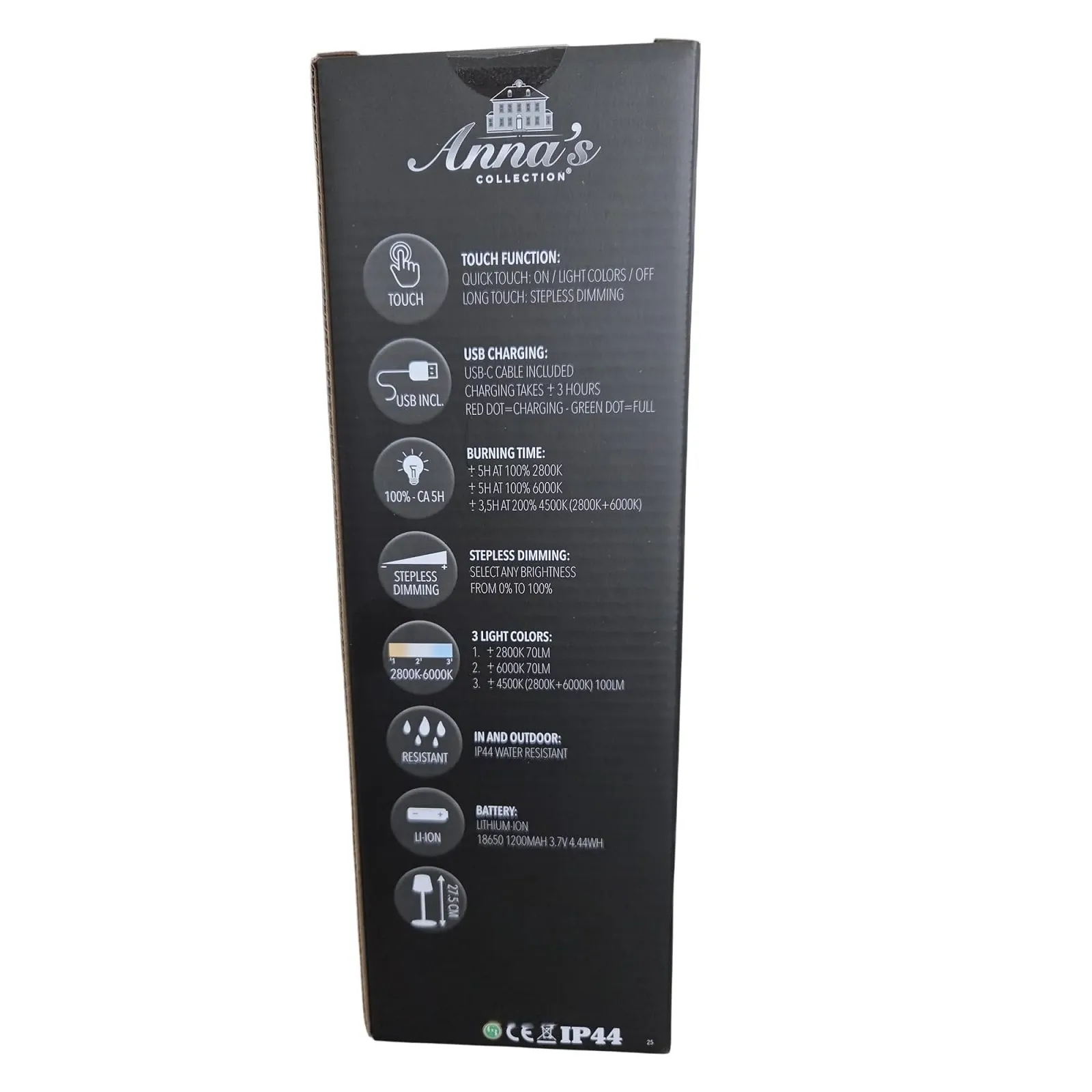 Настільна лампа Coen Bakker LED акумуляторна бездротова IP44 димована 3 кольори світла USB-C висота 36,5 см Оливкова, фото №2