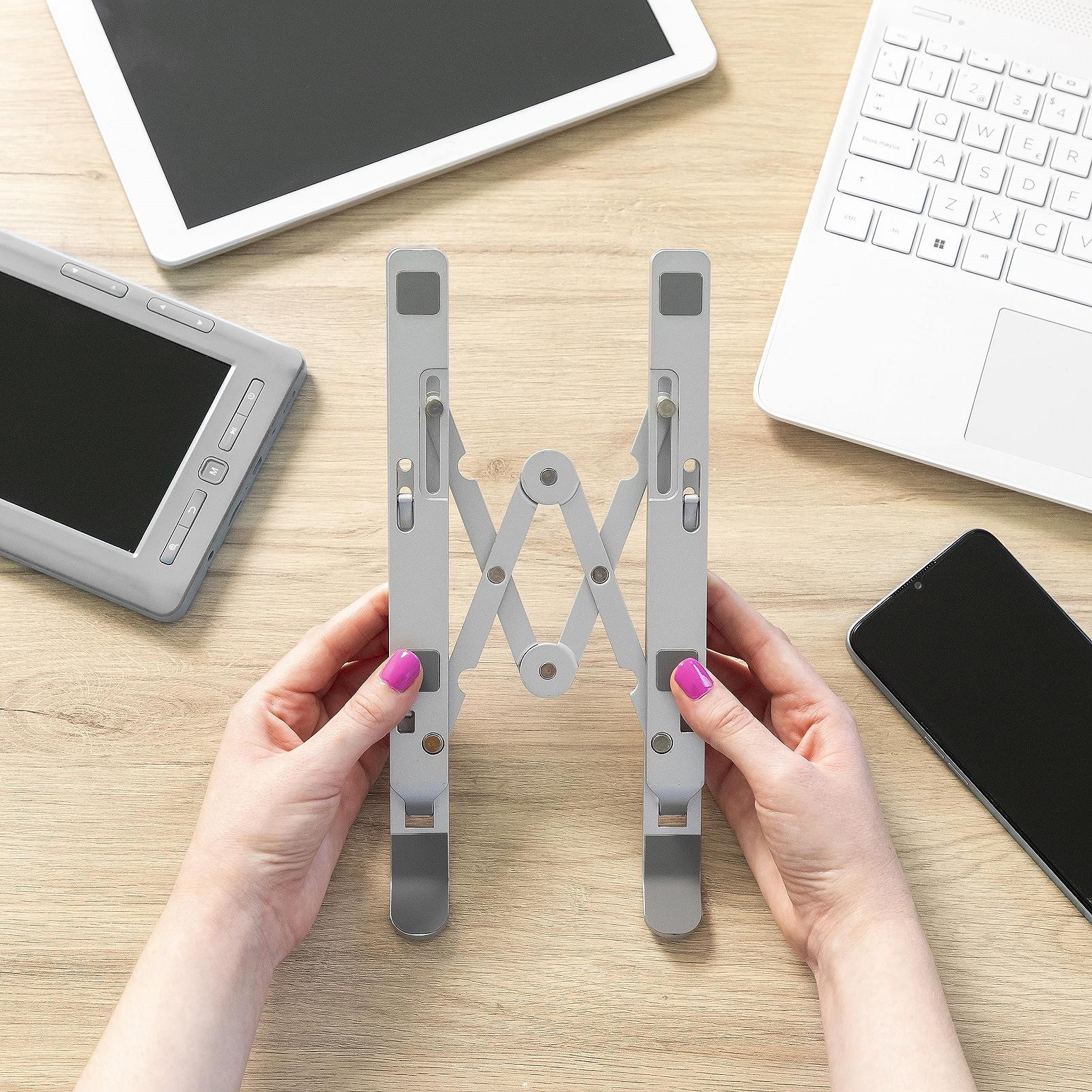 Підставка для ноутбука InnovaGoods Розкладна Регульована Алюміній 7 Рівнів Нахилу Протиковзка Розширювана, фото №4