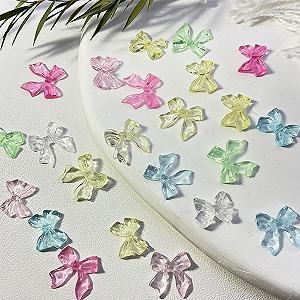 Бантик Прозорий 3D 100 шт, різнокольорові, милі, декоративні synthetic.ua - Фото 1