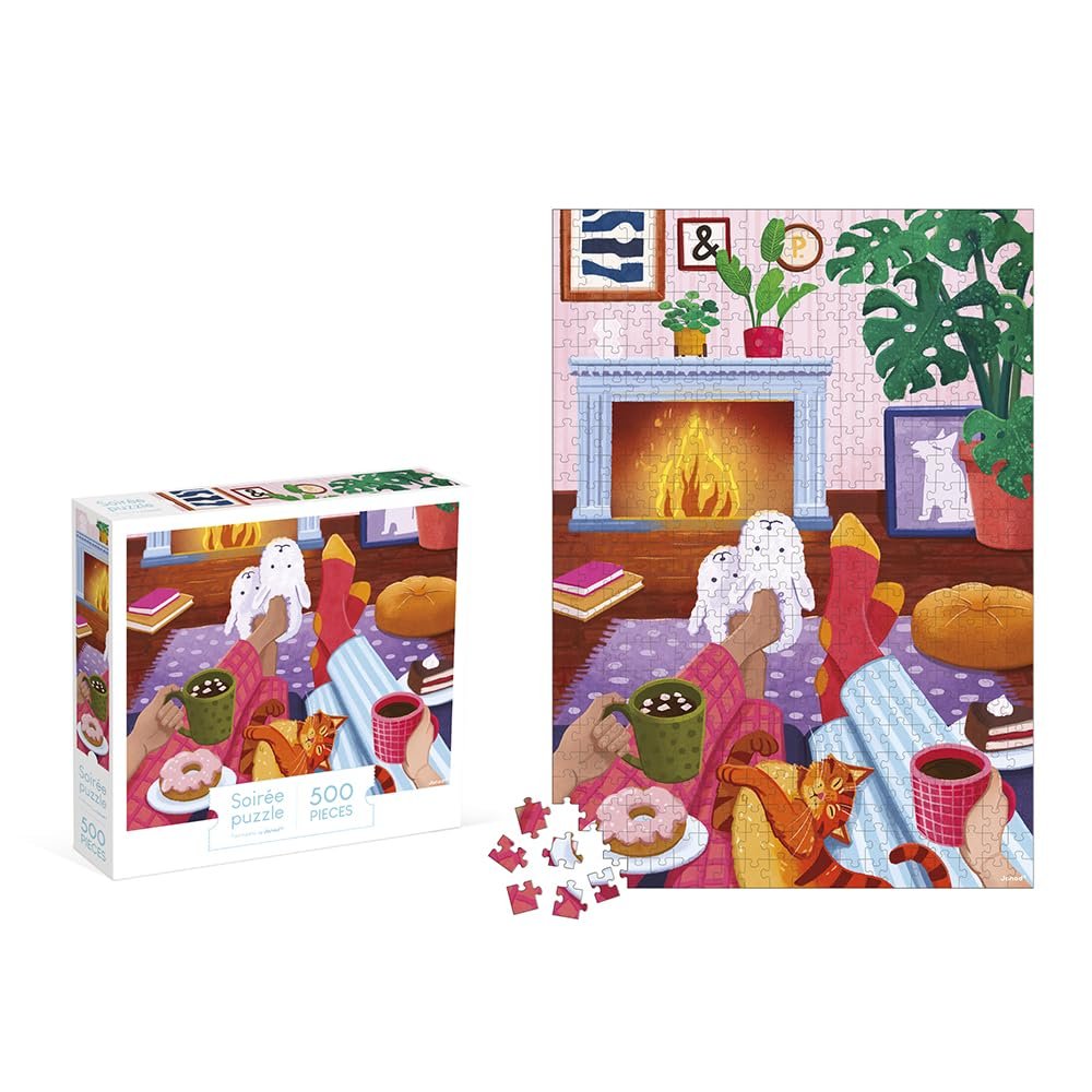 Пазл Janod Evening by the Fireplace 500 элементов J02495, фото №2 Пазл Janod Evening by the Fireplace 500 элементов J02495, фото №2