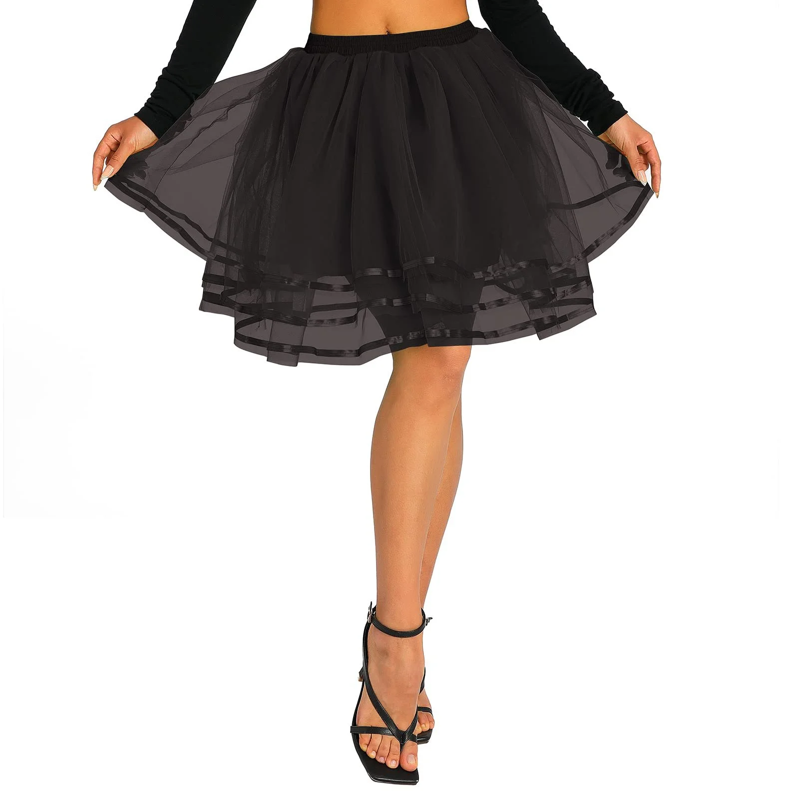 Спідниця з тюлю Acrawnni для жінок, дівчат, еластична, фото №4