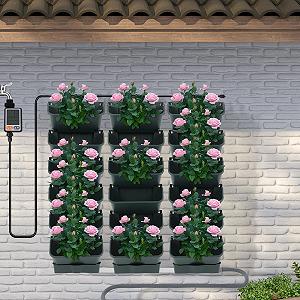 Набір вертикальних настінних горщиків 18 шт. автоматичний полив таймер зелений synthetic.ua - Фото 1