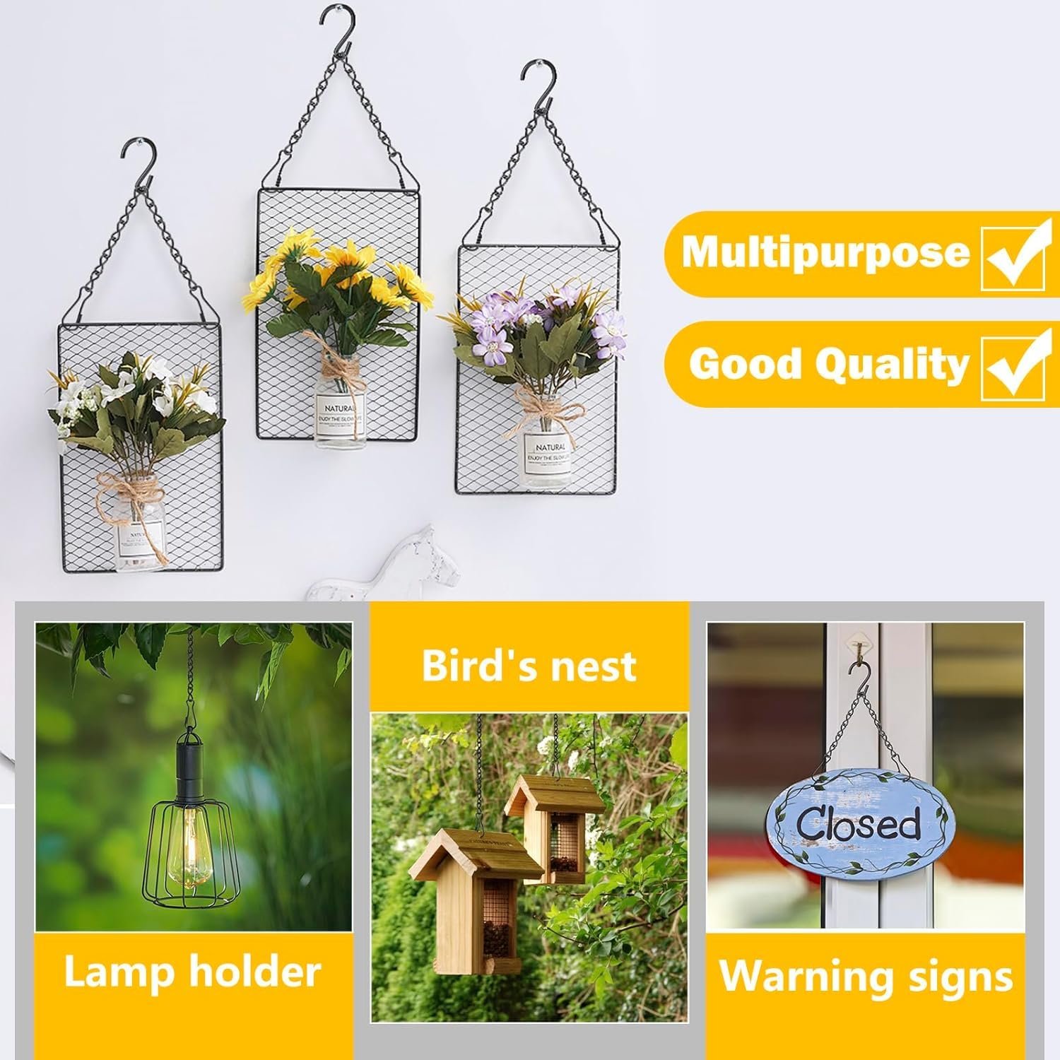 Ланцюг для підвішування DIY 5 м з гачками та шурупами чорний, фото №6 Ланцюг для підвішування DIY 5 м з гачками та шурупами чорний, фото №6