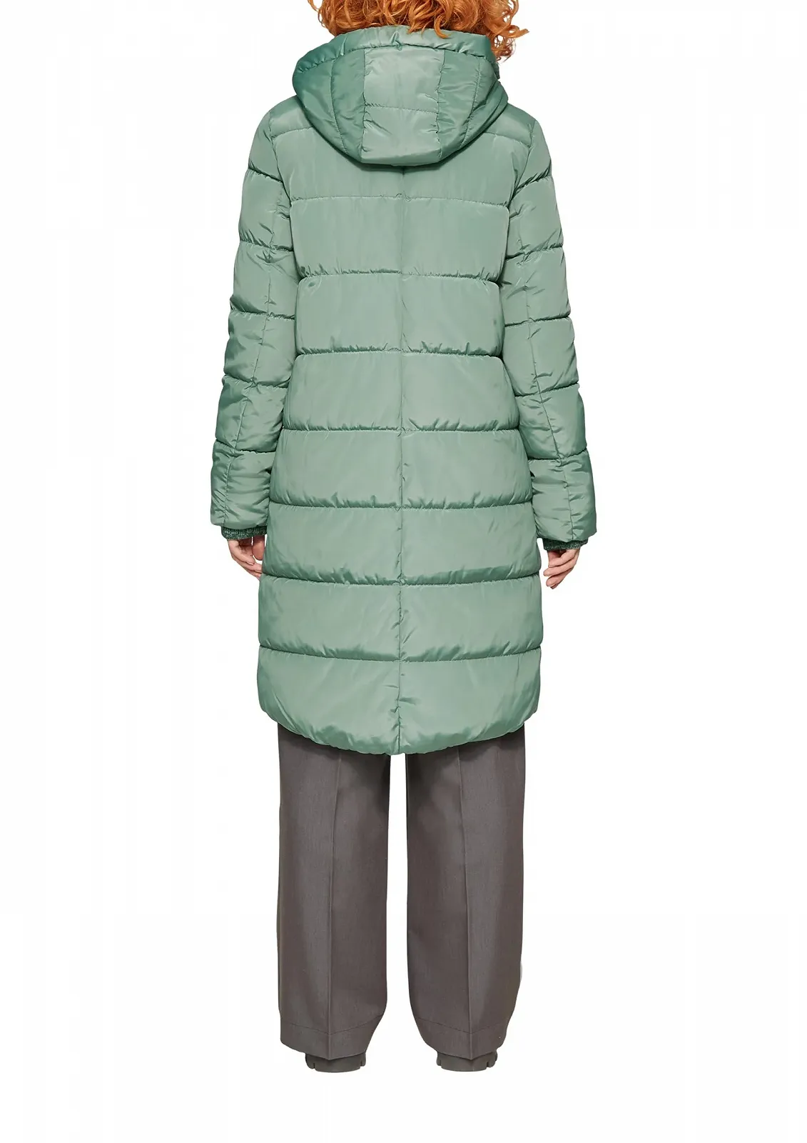 Жіноче пальто стьобане з капюшоном QS, фото №4
