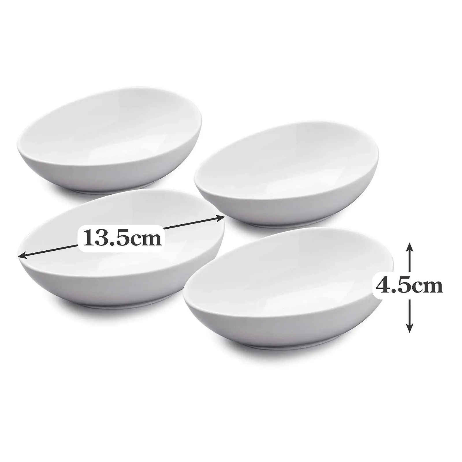 Миска Wm Bartleet & Sons Традиционный Набор из 4 Фарфоровые для авокадо, гуакамоле, 13 см, Белый, фото №6