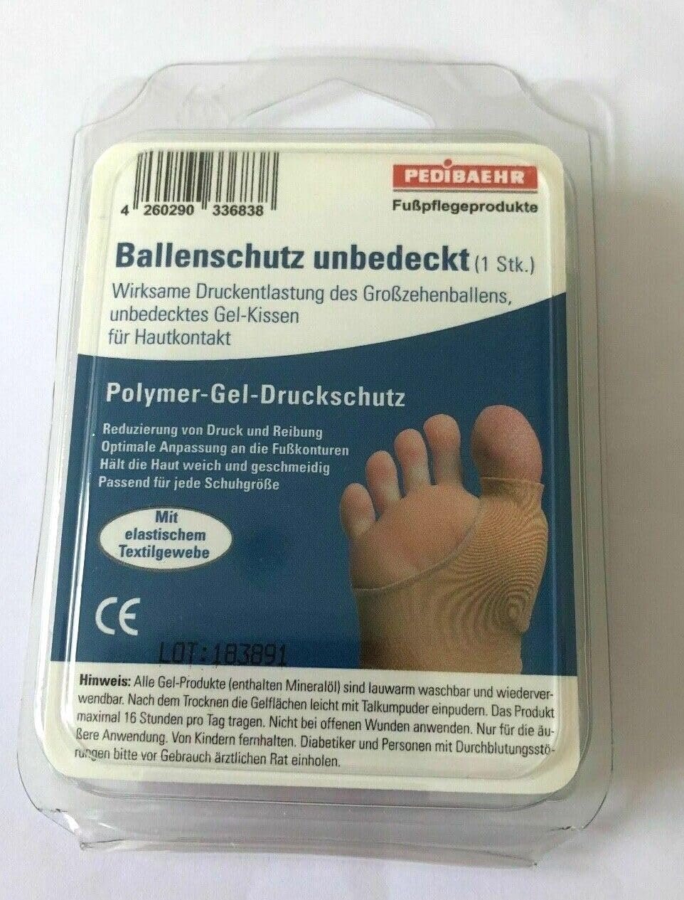 Захист для великого пальця стопи Pedibaehr Гелевий полімерний без покриття (маленький), фото №1