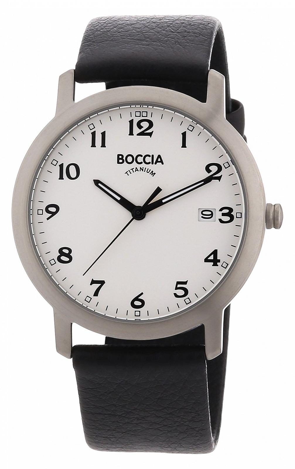 Часы Boccia мужские титановые кожаный ремешок B3544-01, фото №1
