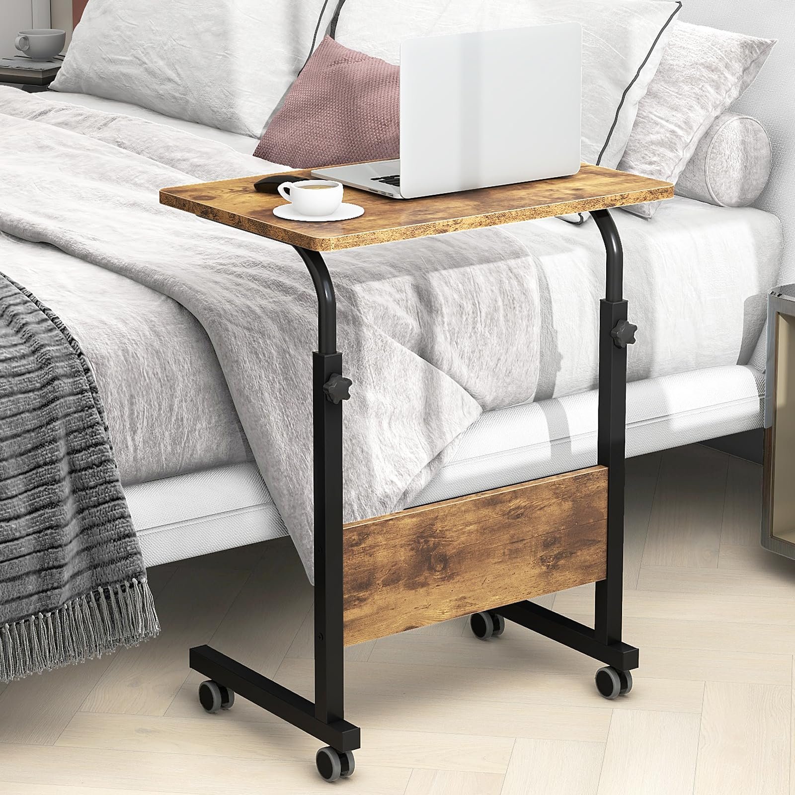 Столик для ноутбука SogesHome с регулируемой высотой, на колёсиках, фото №4