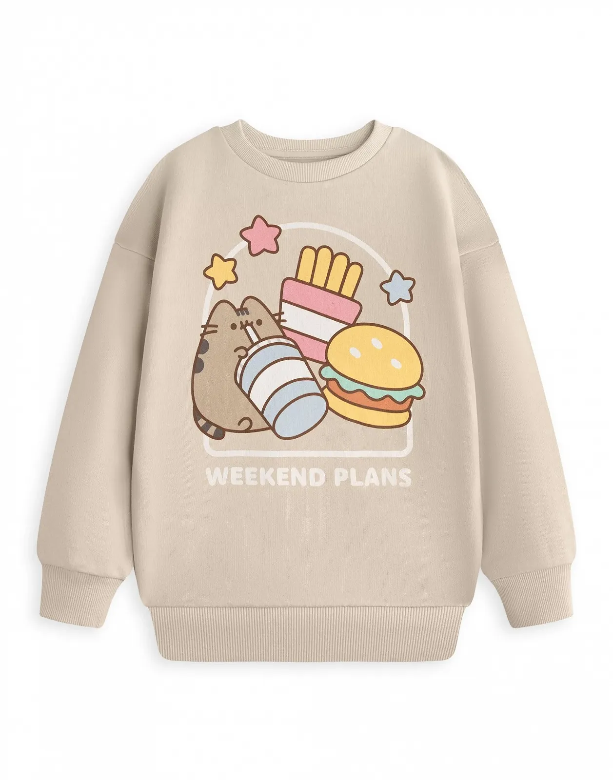 Світшот Pusheen бежевий для дівчат, фото №1