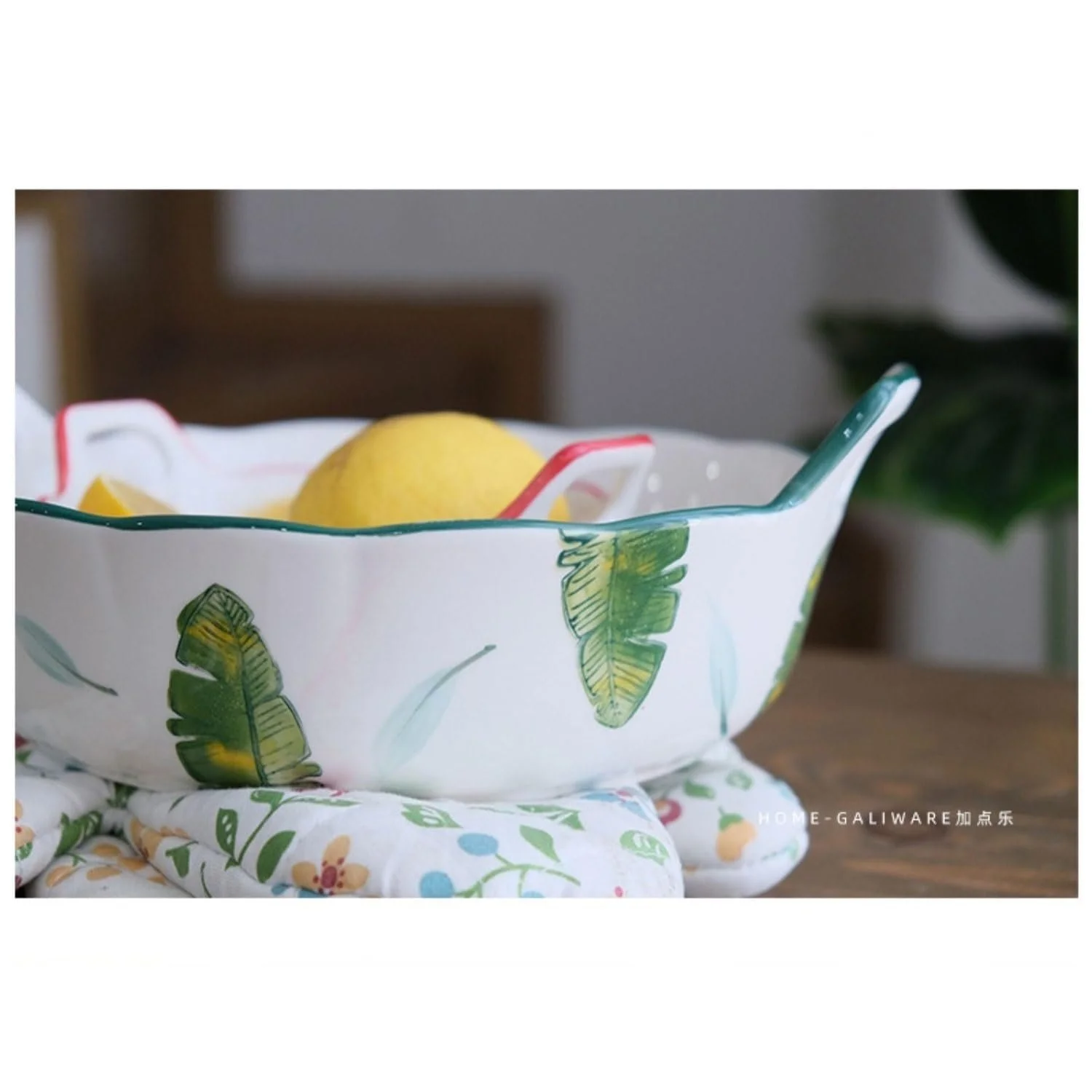 Керамическая форма для запекания Braten с двойными ручками, ручная роспись, защита от ожогов, фото №4