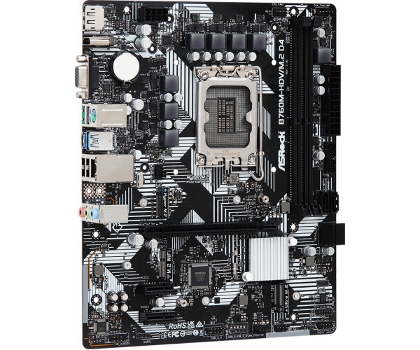 ASRock B760M-HDV/M.2 D4 (1700/B760, 2*DDR4, 1xPCIex16 4xSATAІІІ 3xM.2, GLan 7.1ch, mATX, фото №2