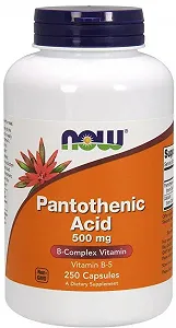 Now Foods Pantothenic Acid 500 mg Capsules 250 caps - Фото 1