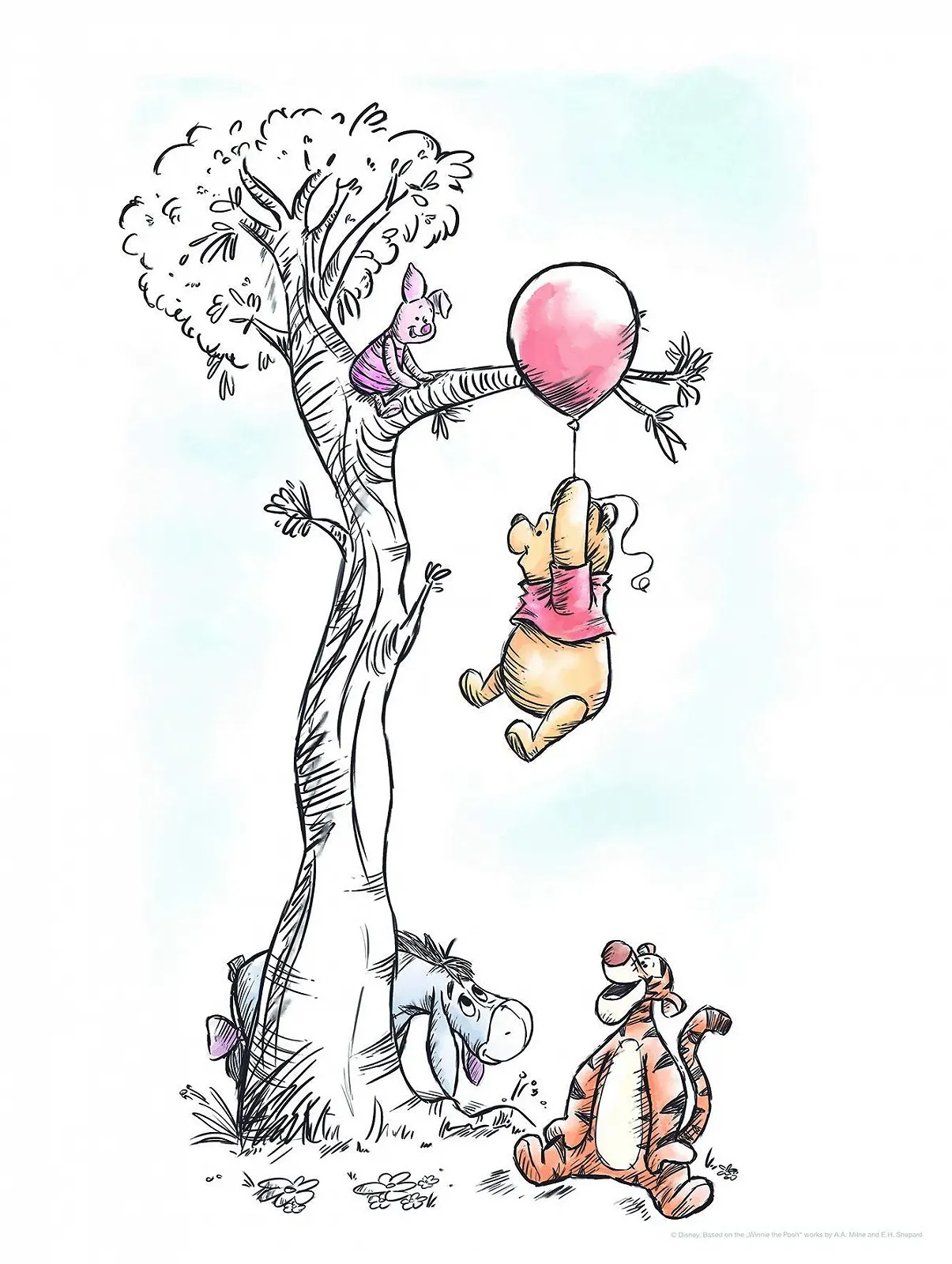 Постер Komar Disney Winnie the Pooh Hang On WB059 30 x 40 см Разноцветный, фото №1